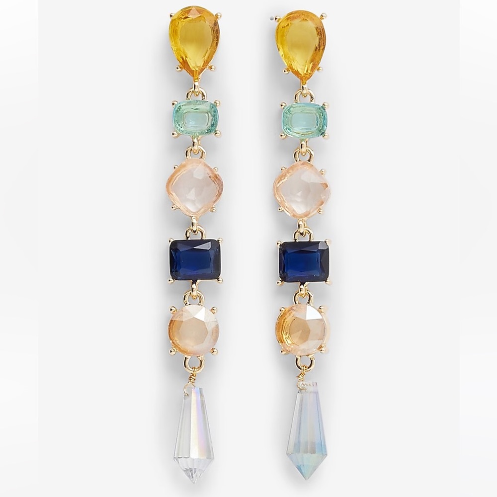 NTW Express Multi Shape Stone Drop Earrings